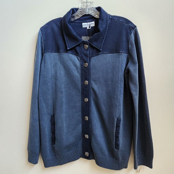 Neon Buddha Jacket Women's Small ~ Long Haul Dusty Indigo ~ Button Front Pockets - Picture 1 of 16